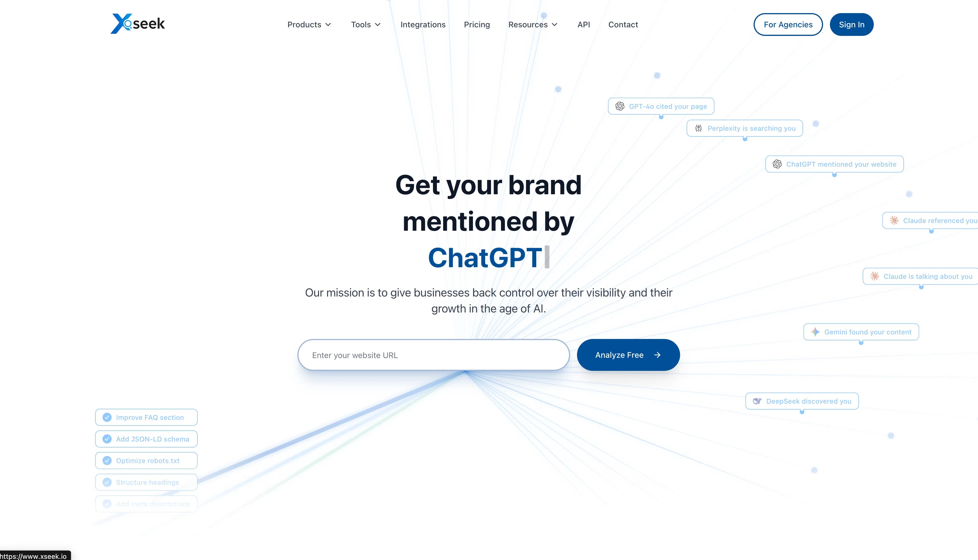 xSeek AEO Platform Dashboard